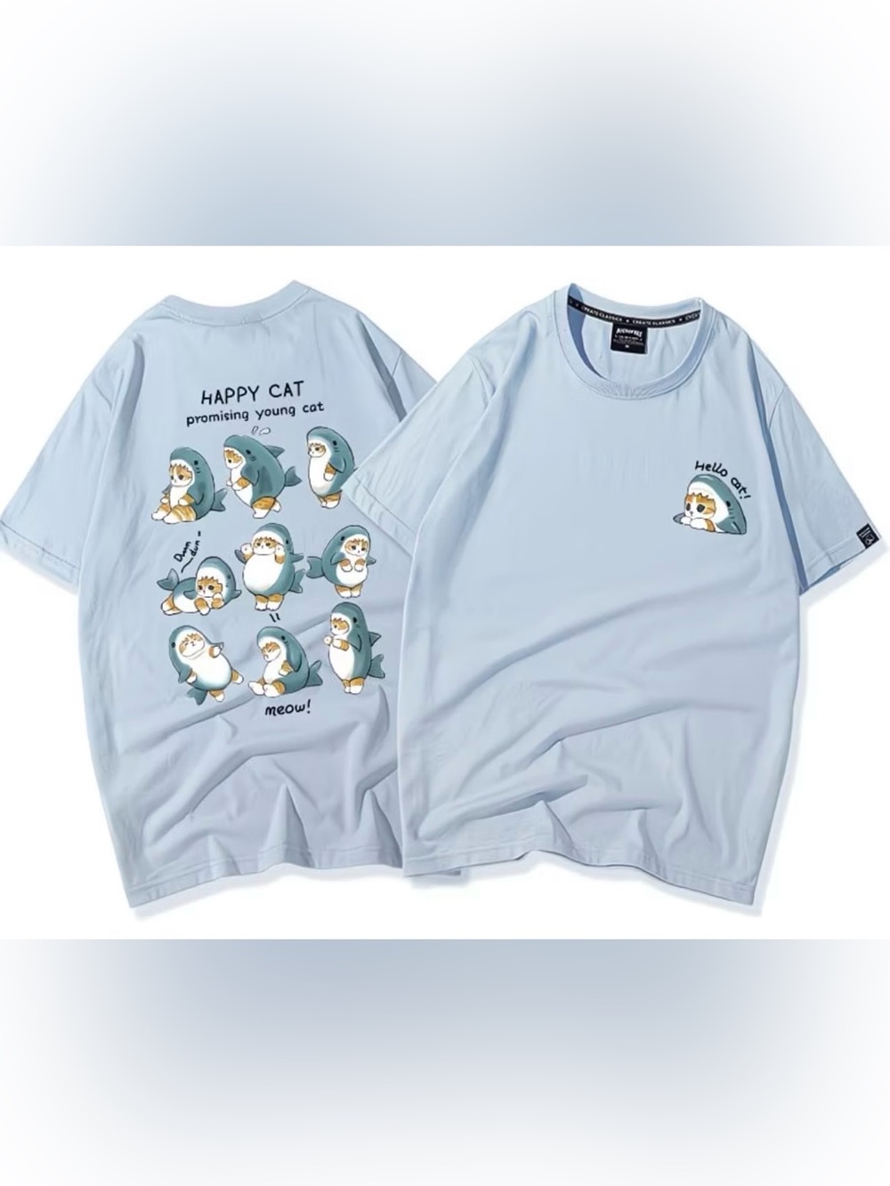 Mofusand Shark Graphic Shirt